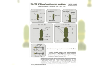 Technical inscriptions and marks of airbombs USAF. The second world war and Korea Wet decal