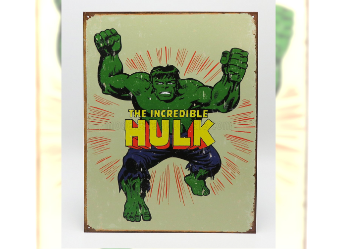 ACCESSORIES Metal Plate - Hulk Retro, Beige Green