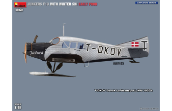 Сборная модель JUNKERS F13 Airplane With Winter Ski 1925