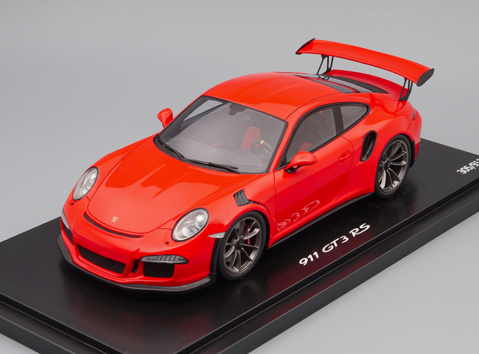 PORSCHE 911 991 GT3 RS 2014 WITH SHOWCASE, red