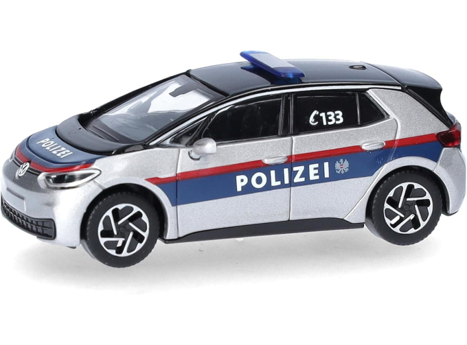 VOLKSWAGEN ID.3  Polizei Österreich,  silver/blue/red