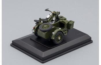 Zundapp KS750 motorcycle with sidecar, matte dark green