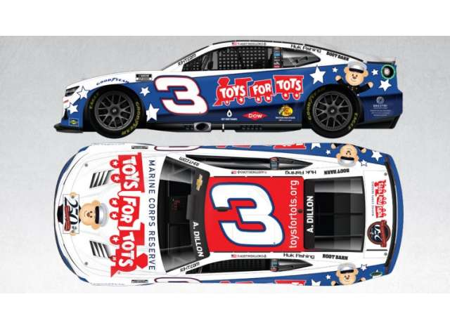 Chevrolet #3 Austin Dillon *Toys For Tots*, white/red/blue 2025