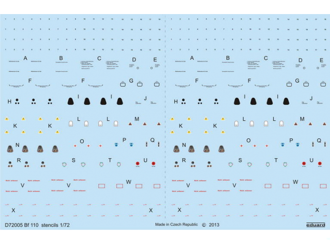 Декаль для Bf 110 stencils