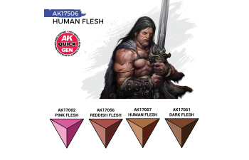 Набор акриловых красок QUICK GEN - Человеческая плоть / HUMAN FLESH – QUICK GEN SET