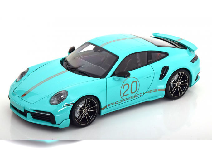 PORSCHE 911 (992) Turbo S Sport Design (2021), mint-green