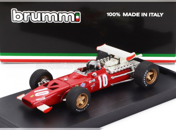 FERRARI F1 312 №10 Italy Gp (1969) Pedro Rodriguez - With Driver Figure, Red White