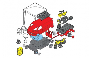 Сборная модель Renault Trafic Enduro с прицепом и мотоциклом
