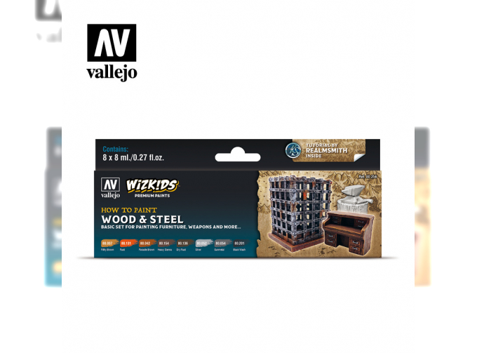 Набор акриловых красок Wizkids Дерево и сталь / Wood & Steel