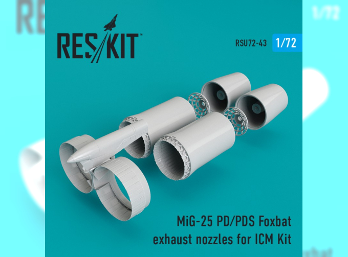 Сборная модеь MiG-25 (P, PD, PDS) Foxbat сопла для набора ICM Kit