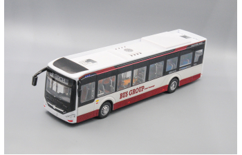 Электробус Zhong Tong N12, белый с красной полосой 28 см