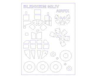 Набор масок окрасочных масок для самолета Bristol Blenheim Mk.IV + маски на диски и колеса