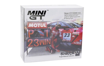 NISSAN GT-R NISMO #23 "MOTUL AUTECH GT-R 2021" SUPER GT SERIES Suzuka winner с фигуркой Tsugio Matsuda