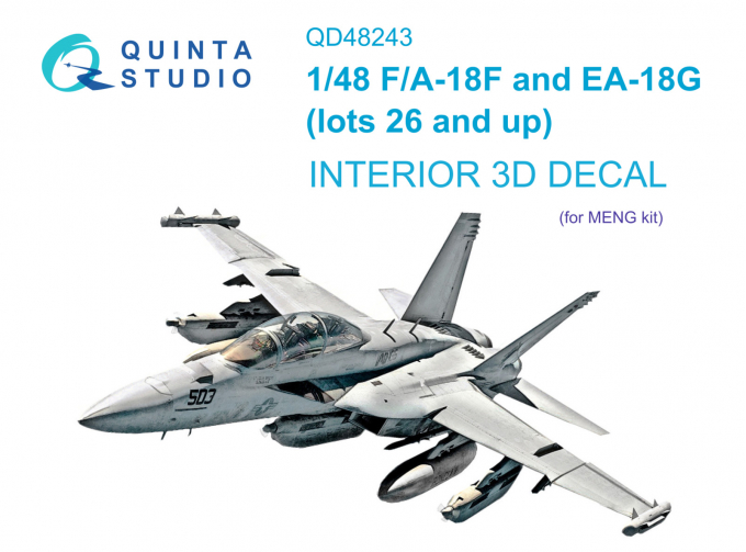 3D Декаль интерьера кабины F/A-18F late / EA-18G (Meng)