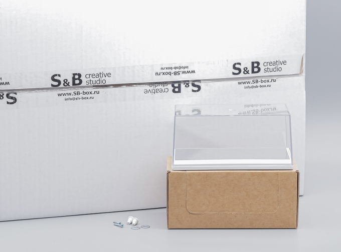 Коробка боксов белый подиум зеркальное покрытие (155 х 90 х 70 мм), 20шт.