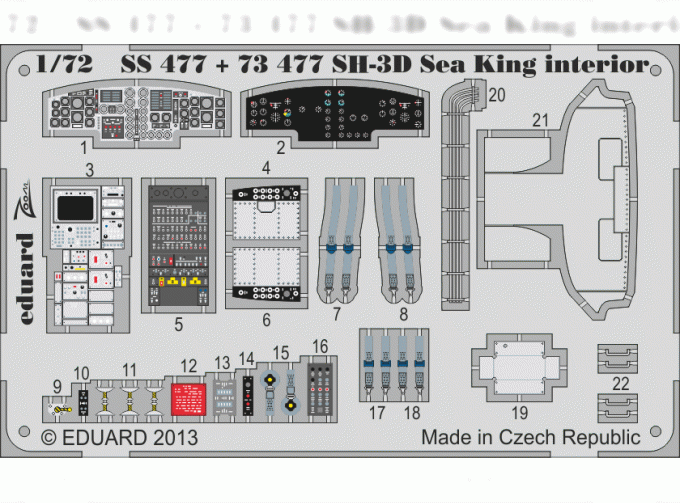 Фототравление Цветное фототравление для SH-3D Sea King interior S.A.