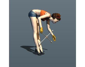 Фигурка Девушка с крестовым ключем, окрашенная