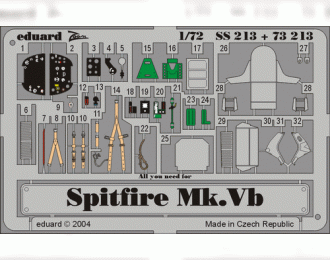 Фототравление Британский истребитель Supermarine Spitfire MK.Vb