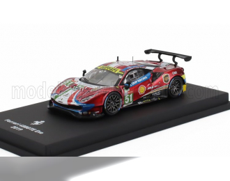 FERRARI 488 Gte Evo 3.9l Turbo V8 Team Af Corse №51 Winner Class Lmgte Pro 24h Le Mans 2019 J.Calado - A.Pier Guidi - D.Serra - With Showcase, Red Met White Blue