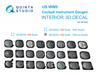 3D Декаль Авиационные приборы США, 1930-50гг (без корпусов) (для всех моделей)