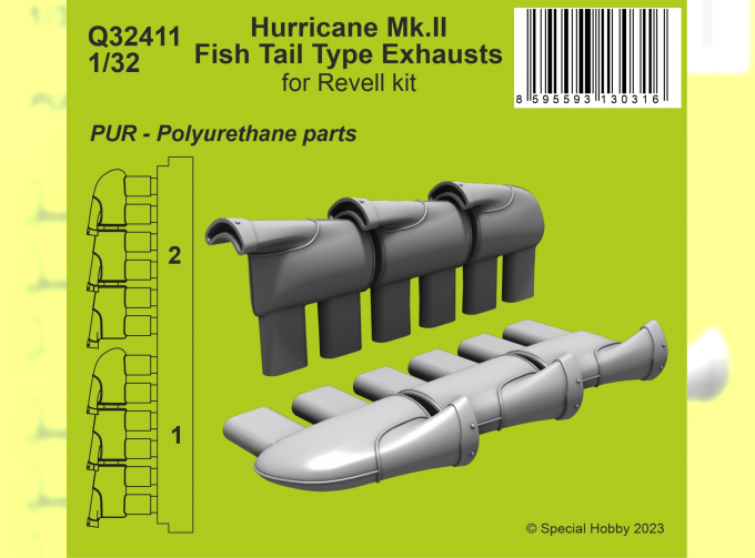 Hurricane Mk.II Fish Tail Type Exhausts