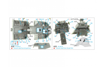 3D Декаль интерьера кабины F-14D (Hobby Boss) (Small version)