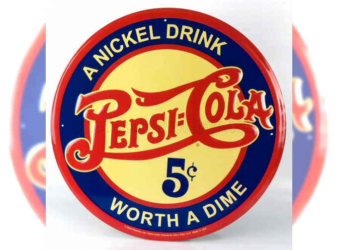 ACCESSORIES Metal Round Plate - Pepsi, Blue Red