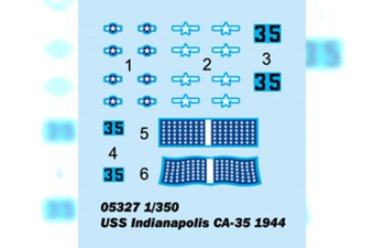 Сборная модель Корабль USS Indianapolis CA-35 1944