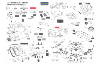 Набор для доработки MAZDA 787B Detail-up Set для моделей T（PE+Metal parts+Resin）