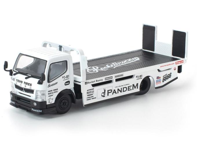 MITSUBISHI Pandem Fuso 300 Flatbad Transporter, white