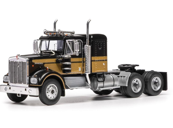 KENWORTH W925 TRACTOR TRUCK 3-ASSI (1970), black/gold