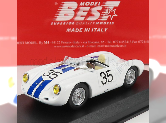 PORSCHE 550 Rs Spider N35 24h Le Mans (1957) Hugus - G.de Beaufort, White Blue