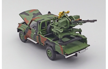 TOYOTA Land Cruiser J79 Armed Pickup with Anti-Aircraft Gun, military green camouflage