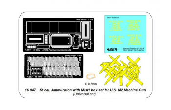 Фототравление для 50 cal. Ammunition with M2A1 box set for U.S. M2 Machine Gun