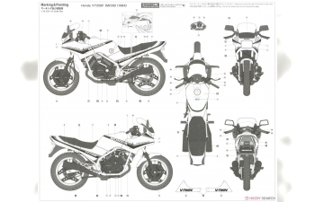 Сборная модель Honda VT250F (MC08) (1984) "Silver Color"