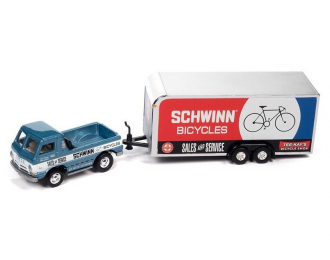 DODGE A-100 Pick-up с закрытым прицепом, синий