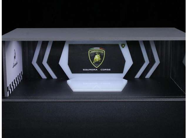 Diorama *Lamborghini show room with light*, black/white