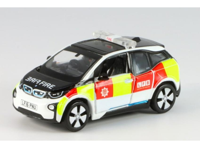 BMW i3 UK London Fire Department Patrol Car, black / white / red