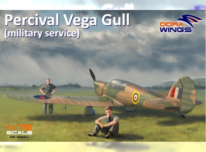 Сборная модель туристический самолет Percival Vega Gull "military service"