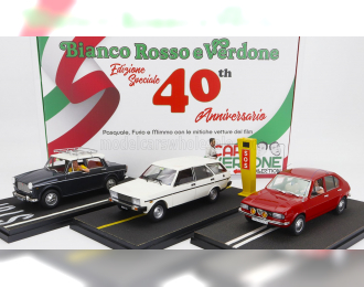 FIAT Set 3x Carlo Verdone Bianco Rosso E Verdone Movie With Gadget - 131 Panorama Sw (1981) With Furio Zoccano Figure And Sos Yellow Column + 1100d With Mimmo Figure (1981) + Alfasud With Pasquale Amitrano Figure 1981, Various