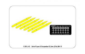 Set of 6 US torpedoes 53,3cm (21in) MK.15