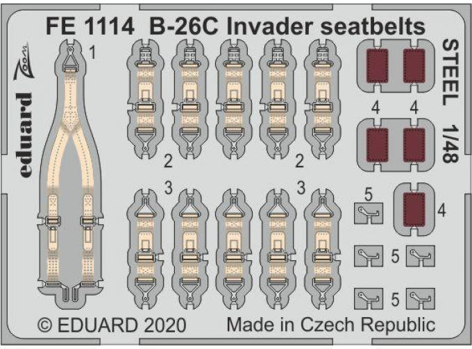 Фототравление для B-26C Invader, стальные ремни