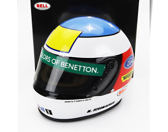 BELL HELMET F1 Casco Helmet Benetton B192 Ford (first F1 Win) Winner Belgium Spa Gp (1992) Michael Schumacher, White Red Blue