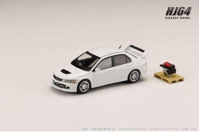 MITSUBISHI Lancer Evolution 9 GSR with engine display model, white solid