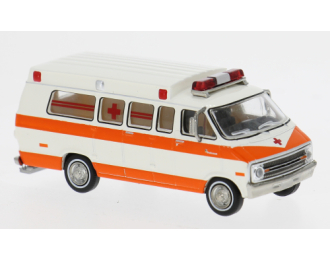 Dodge B 200 Ambulance 1975, weiss/dunkelorange