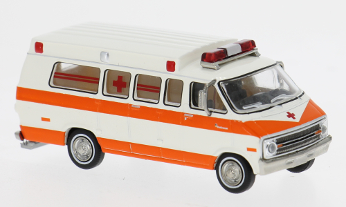 Dodge B 200 Ambulance 1975, weiss/dunkelorange