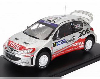 PEUGEOT 206 Wrc Team Peugeot Total №1 2nd Rally Neste Finland (2002) Richard Burns - Robert Reis, Silver Red