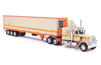 PETERBILT 359 TRUCK 5-ASSI (1973), orange / cream