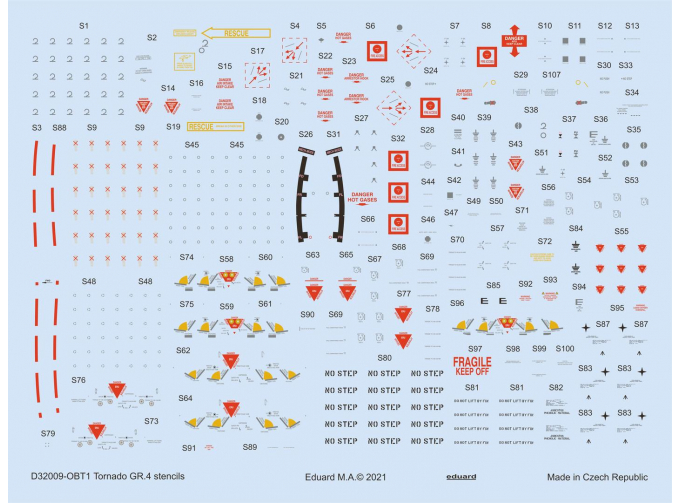 Декаль для Tornado GR.4, тех. надписи