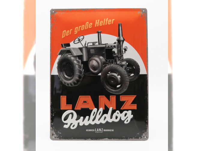 ACCESSORIES 3d Metal Plate - Lanz Bulldog, Black Orange